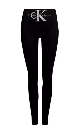 Черни дамски дълги клинове с висока талия Calvin Klein