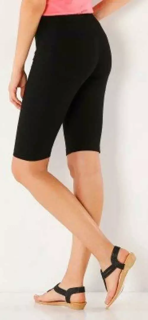 Черни дамски летни гамаши с дължина над коляното