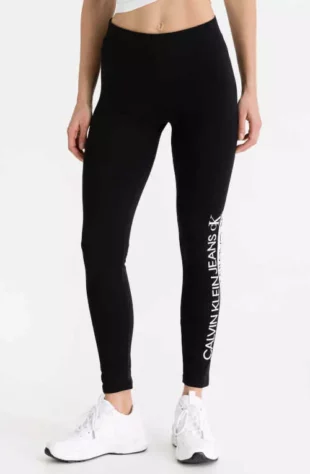 Дълъг черен клинове Calvin Klein с отличителен надпис на крака