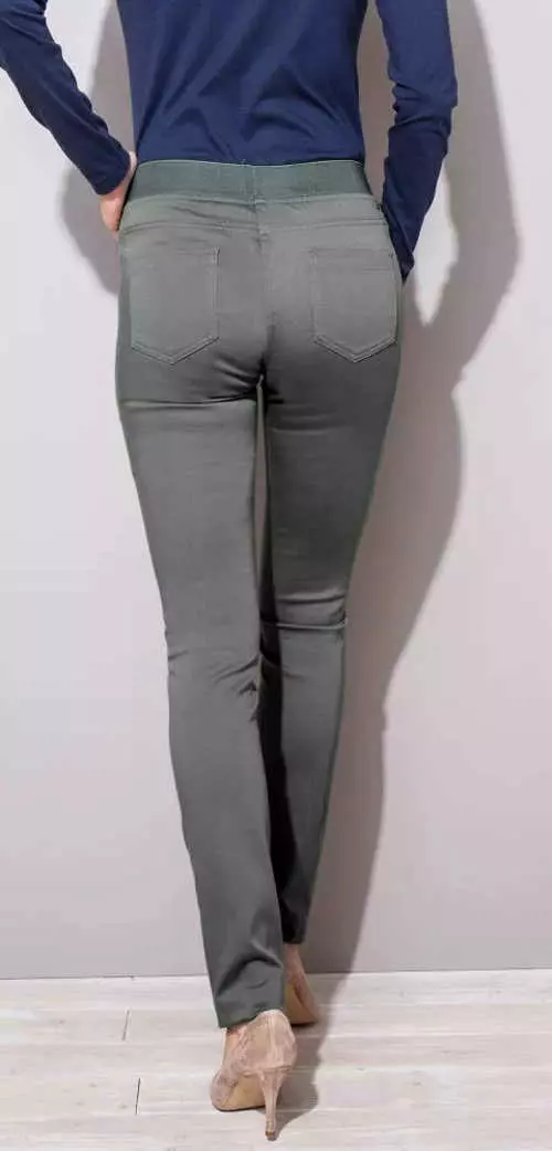 Сиви дамски джинси с джобове